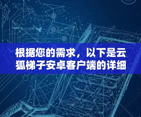 根据您的需求，以下是云狐梯子安卓客户端的详细分析和推荐